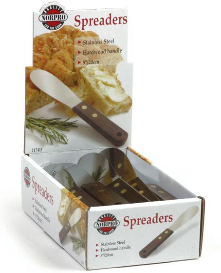 Norpro - Stainless Steel Spreader with Wood Handle, Pack of 24 - 1174D