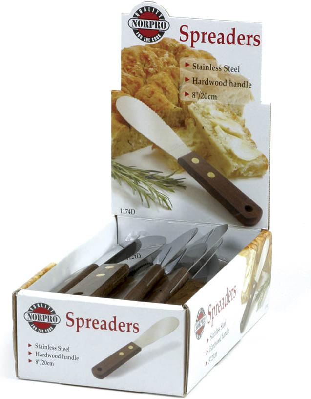 Norpro - Stainless Steel Spreader with Wood Handle, Pack of 24 - 1174D