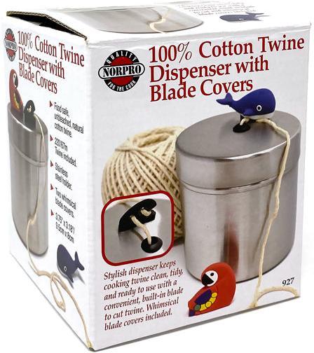 Norpro - Stainless Steel Twine Holder with Cotton Twine & 2 Blade Covers - 927