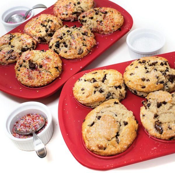 Norpro - Standard Size Silicone Collapsible Red Muffin/Cupcake Pans, Set of 2 - 3604