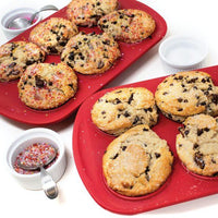 Norpro - Standard Size Silicone Collapsible Red Muffin/Cupcake Pans, Set of 2 - 3604
