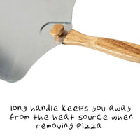 Old Stone Pizza Kitchen - 14" x 16" Aluminum Pizza Peel with Collapsible Wooden Handle - KCH-08436