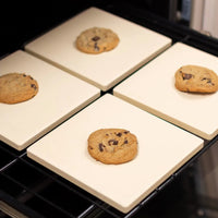 Old Stone Pizza Kitchen - Glazed Cordierite 7.5" 4 Pcs Beige Square Pizza Stone Set - KCH-08475