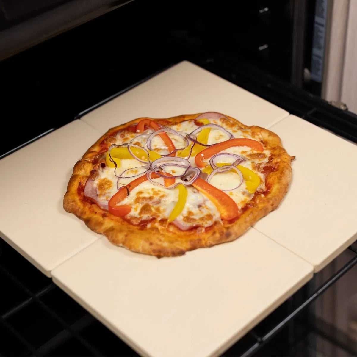 Old Stone Pizza Kitchen - Glazed Cordierite 7.5" 4 Pcs Beige Square Pizza Stone Set - KCH-08475