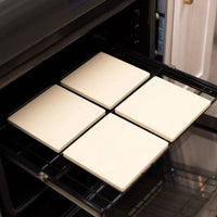Old Stone Pizza Kitchen - Glazed Cordierite 7.5" 4 Pcs Beige Square Pizza Stone Set - KCH-08475