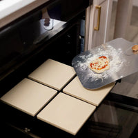 Old Stone Pizza Kitchen - Glazed Cordierite 7.5" 4 Pcs Beige Square Pizza Stone Set - KCH-08475