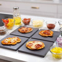 Old Stone Pizza Kitchen - Glazed Cordierite 7.5" 4 Pcs Grey Square Pizza Stone Set - GPS475-G