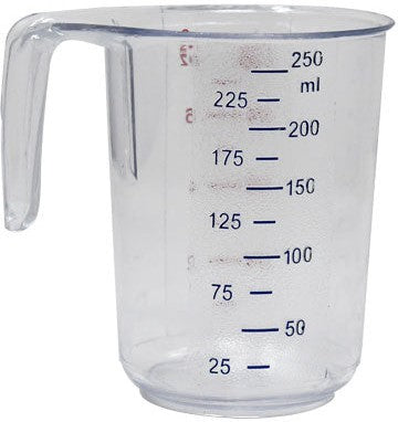 Omcan - 0.26 QT Clear Polycarbonate Measuring Cup (250 ml), Pack of 40 - 80570