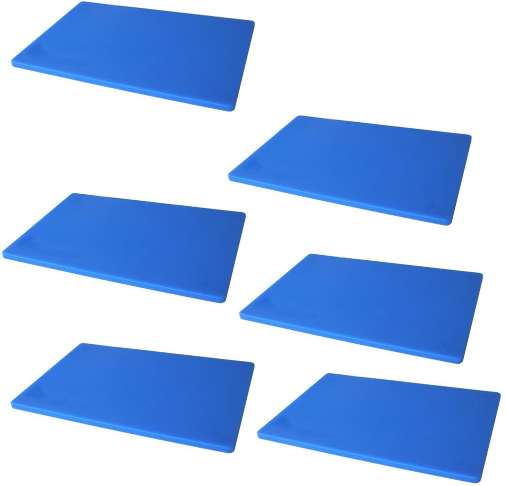 Omcan - 0.5" Blue Polyethylene Customised Cutting Board, Pack of 6 - 20362
