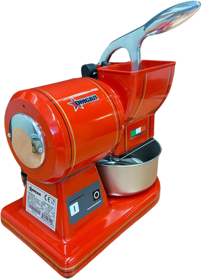 Omcan - 0.5 HP Red European Stainless Steel Retro Cheese Grater with Micro-Switch - 48109