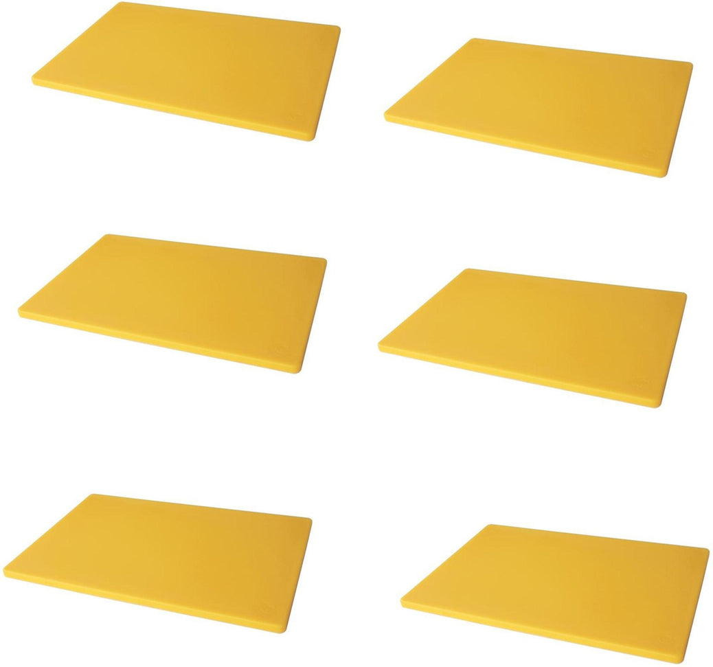 Omcan - 0.5" Yellow Polyethylene Customised Cutting Board, Pack of 6 - 20365