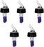 Omcan - 1 1/8 Oz Clear Spout With Purple Tail Measured Liquor Pourer with Collar, Pack of 5 - 80882