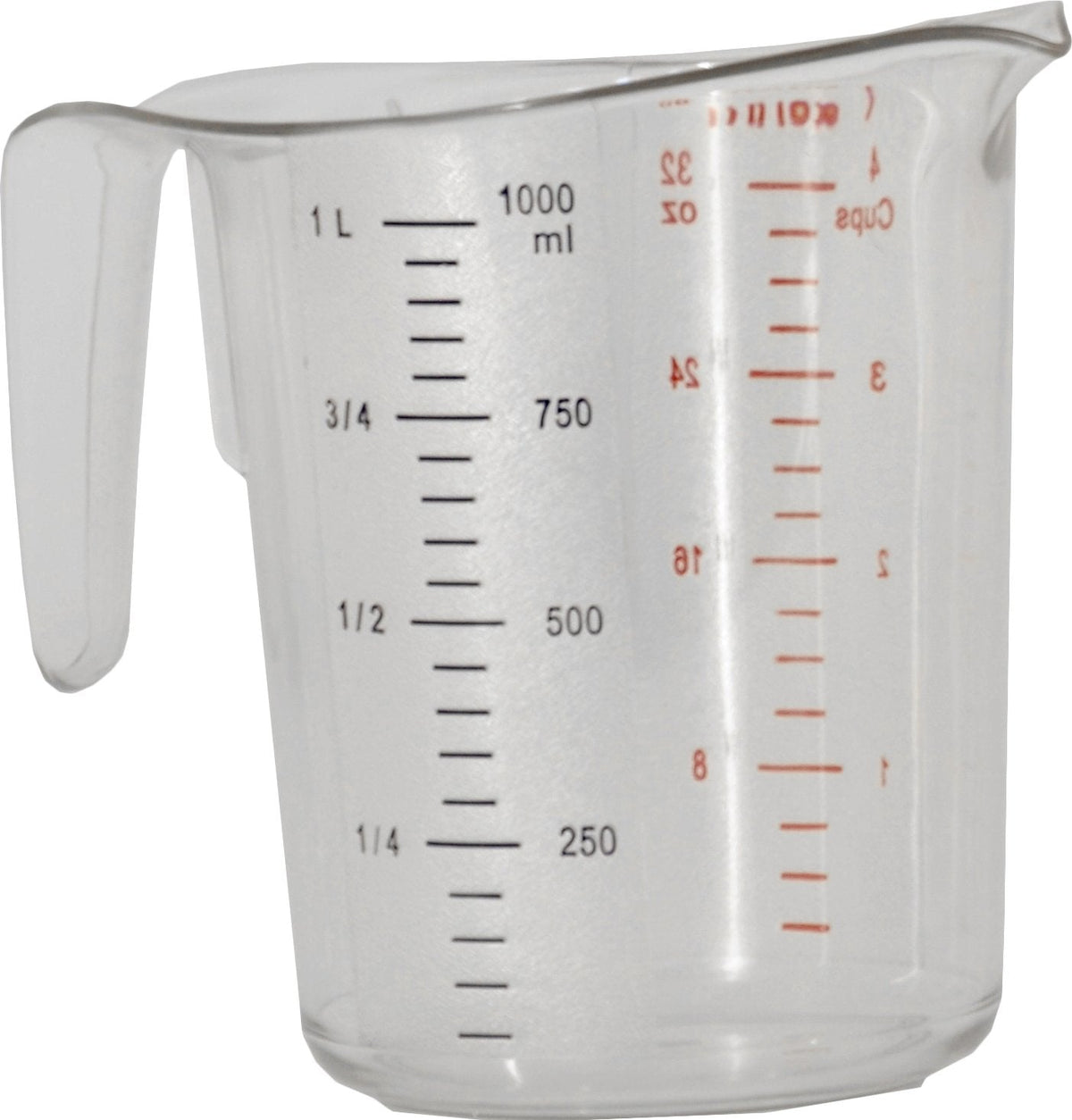 Omcan - 1 QT Clear Polycarbonate Measuring Cup (1000 ml), Pack of 20 - 80572
