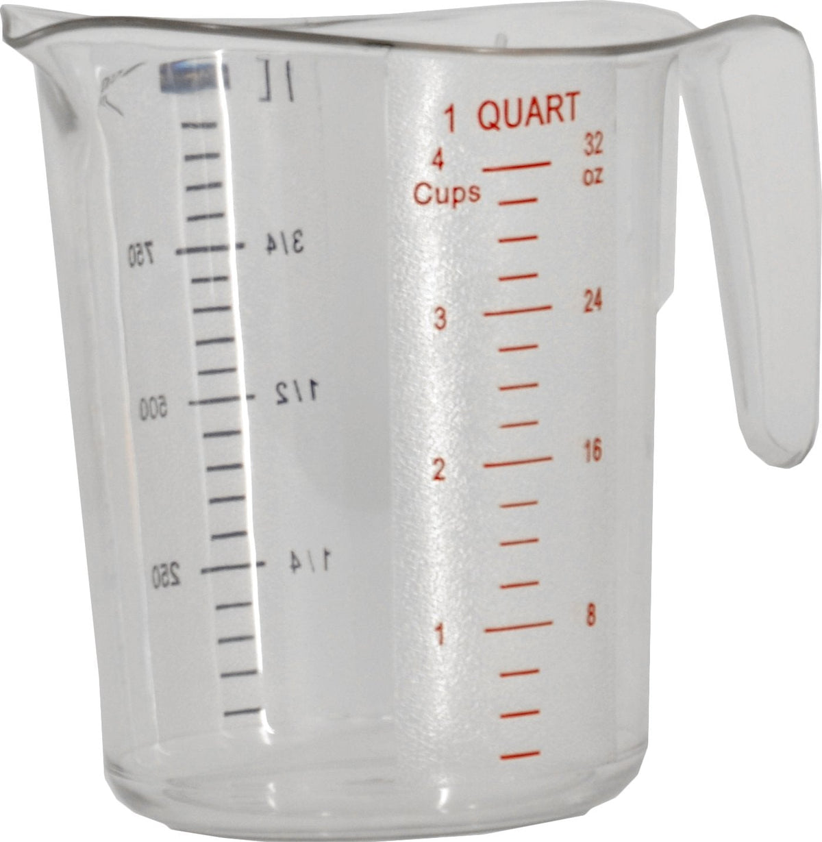 Omcan - 1 QT Clear Polycarbonate Measuring Cup (1000 ml), Pack of 20 - 80572