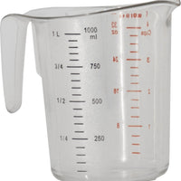 Omcan - 1 QT Clear Polycarbonate Measuring Cup (1000 ml), Pack of 25 - 80572