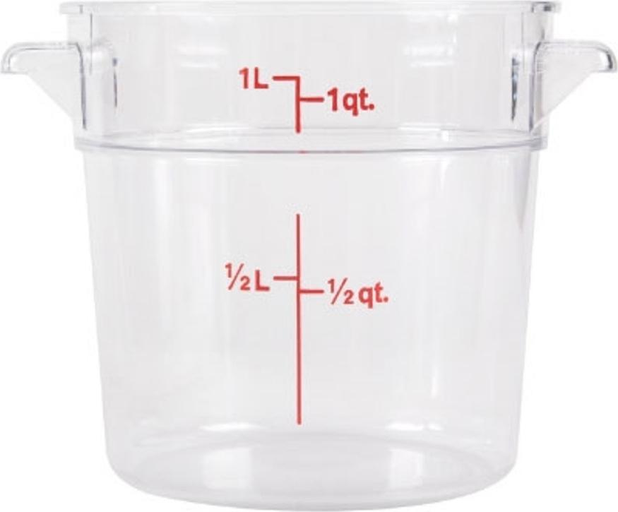 Omcan - 1 QT Polycarbonate Food Storage Container, 25/cs - 80208