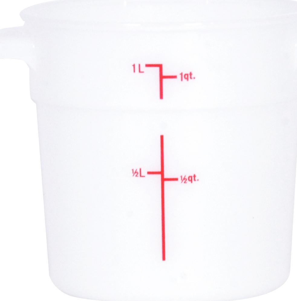 Omcan - 1 QT White Polypropylene Round Food Storage Container, 50/cs - 80230