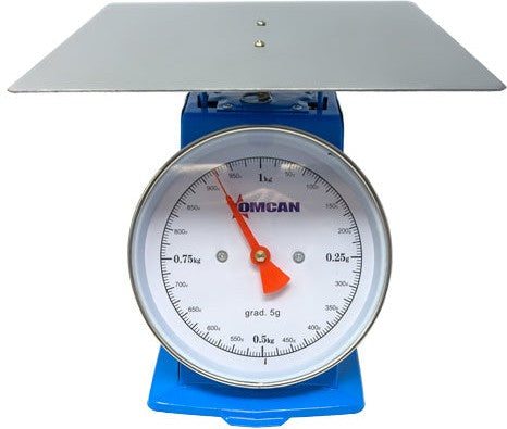 Omcan - 1 kg Dial Spring Scale with Stainless Steel Platform, Pack of 3 - 46752