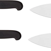 Omcan - 10” Black Super Fiber Handle Medium Cook's Knife, Pack of 4 - 12861