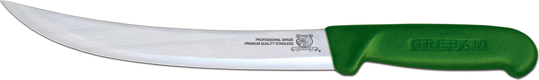 Omcan - 10” Breaking Knife with Green Polypropylene Handle, Pack of 10 - 12347
