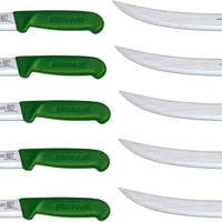 Omcan - 10” Breaking Knife with Green Polypropylene Handle, Pack of 10 - 12347