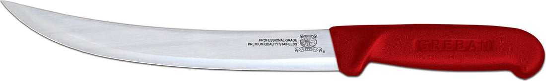 Omcan - 10” Breaking Knife with Red Polypropylene Handle, Pack of 10 - 12350