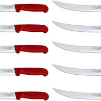 Omcan - 10” Breaking Knife with Red Polypropylene Handle, Pack of 10 - 12350