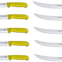 Omcan - 10” Breaking Knife with Yellow Polypropylene Handle, Pack of 10 - 12354