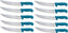Omcan - 10” Butcher Steak Knife with Blue Polypropylene Handle, Pack of 5 - 12211