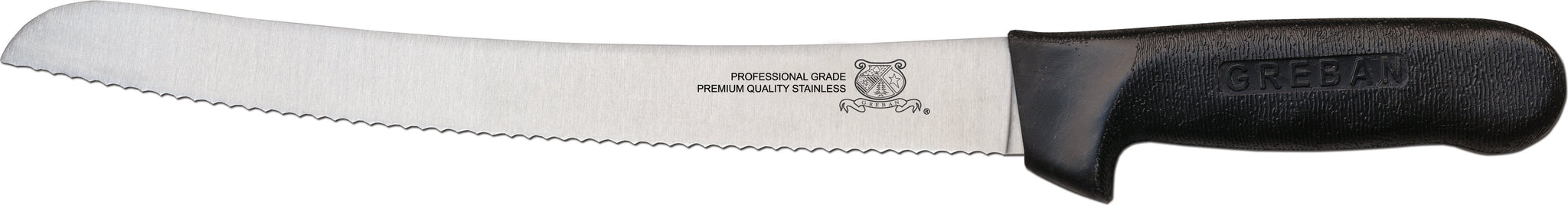 Omcan - 10” Curved Slicer Knife with Black Polypropylene Handle, 15/cs - 12821