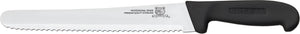 Omcan - 10” Curved Wave Edge Slicer Knife with Black Polypropylene Handle, 15/cs - 12452