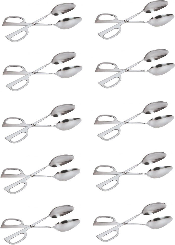 Omcan - 10" Double Spoon Salad Tong (254 mm), Pack of 10 - 80425