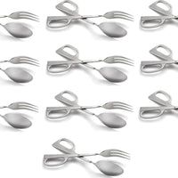 Omcan - 10" Fork & Spoon Salad Tong (254 mm), Pack of 10 - 80426