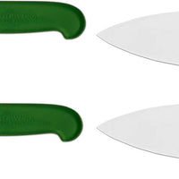 Omcan - 10” Green Super Fiber Handle Medium Cook's Knife, Pack of 3 - 23879
