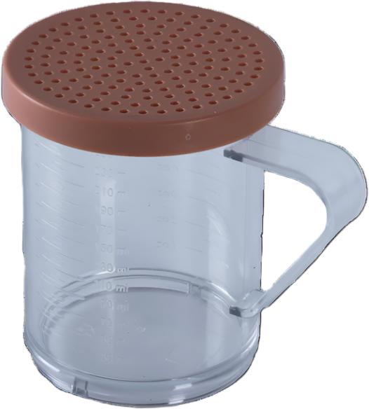 Omcan - 10 Oz Polycarbonate Dredge with Rose Lid & 2 mm Hole, Pack of 30 - 81167
