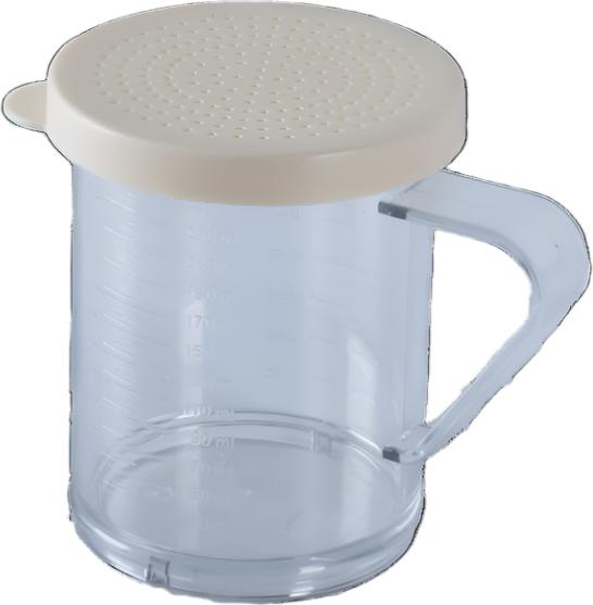 Omcan - 10 Oz Polycarbonate Dredge with Yellow Lid & 4 mm Hole, Pack of 40 - 81166