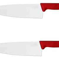 Omcan - 10" Red Handle Greban Medium Blade Cook Knife, Pack of 10 - 12117
