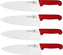 Omcan - 10” Red Super Fiber Handle Medium Cook's Knife, Pack of 3 - 23880