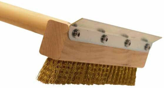 Omcan - 10" Regular-Duty Brass Pizza Brush - 44223