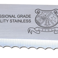 Omcan - 10” Straight Wave Edge Slicer Knife with Black Polypropylene Handle, Pack of 10 - 12644