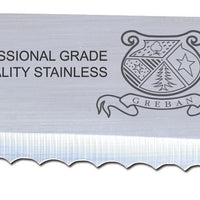 Omcan - 10” Straight Wave Edge Slicer Knife with Blue Polypropylene Handle, Pack of 10 - 12656