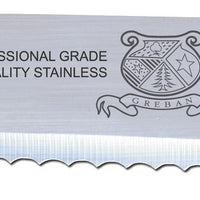 Omcan - 10” Straight Wave Edge Slicer Knife with Red Polypropylene Handle, Pack of 10 - 12668