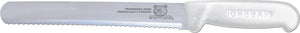 Omcan - 10” Straight Wave Edge Slicer Knife with White Polypropylene Handle, 10/cs - 12680