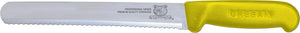 Omcan - 10” Straight Wave Edge Slicer Knife with Yellow Polypropylene Handle, 10/cs - 12672