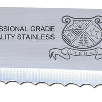 Omcan - 10” Straight Wave Edge Slicer Knife with Yellow Polypropylene Handle, Pack of 10 - 12672