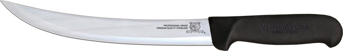 Omcan - 10” Victoria USA Breaking Knife with Black Super Fiber Handle, Pack of 4 - 16857