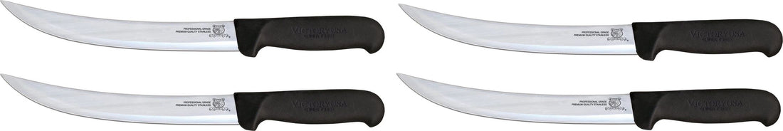 Omcan - 10” Victoria USA Breaking Knife with Black Super Fiber Handle, Pack of 4 - 16857