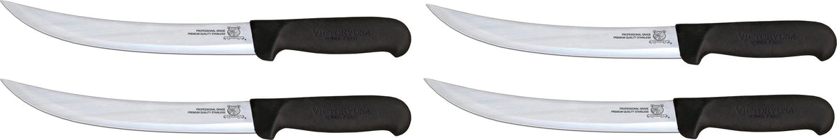 Omcan - 10” Victoria USA Breaking Knife with Black Super Fiber Handle, Pack of 4 - 16857