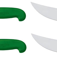 Omcan - 10” Victoria USA Steak Knife with Green Super Fiber Handle, Pack of 3 - 23883