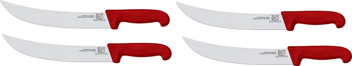 Omcan - 10” Victoria USA Steak Knife with Red Super Fiber Handle, Pack of 3 - 23884